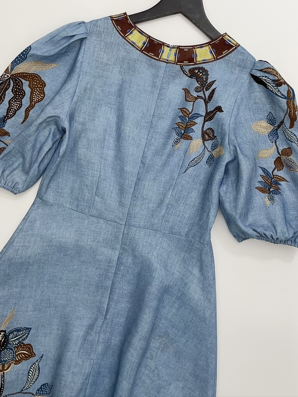 ALEMAIS Georgie Puff Sleeve Linen Midi Dress - Picture 13 of 14